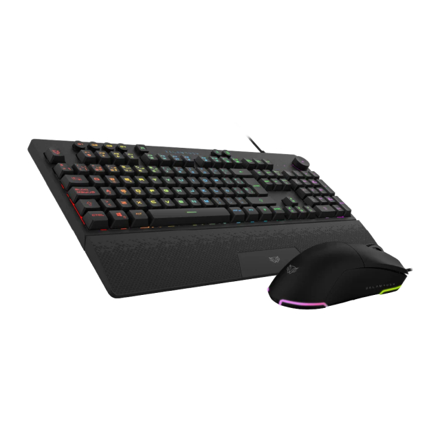 Kit de Teclado y Mouse Alámbrico Acteck Balam Rush Squad Master Pro KTM777 | Membrana | Completo / 100% | Perilla de Control | Sensor Óptico | Hasta 12800 DPI | Windows / Mac / iOS / Android | Español | RGB | Negro | BR-936903
