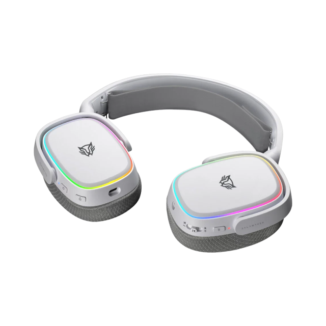 Diadema Gamer Inalámbrica Balam Rush Aeon HS999 | Micrófono Desmontable | Hasta 26 Horas de Batería | 2.4 GHz / Bluetooth / 3.5 mm | PC / Mac / Xbox / PS4 / PS5 / Nintendo Switch / Android | RGB | Blanco | BR-936941