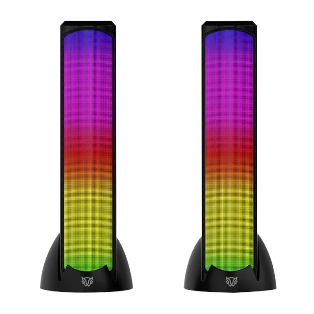 Bocinas Balam Rush Glimm Tower BG575 | 10W RMS | Conexión Bluetooth 2.4 Ghz / Jack 3.5mm | Alimentación USB-C | 3 Modos de RGB | Color Negro | BR-936972