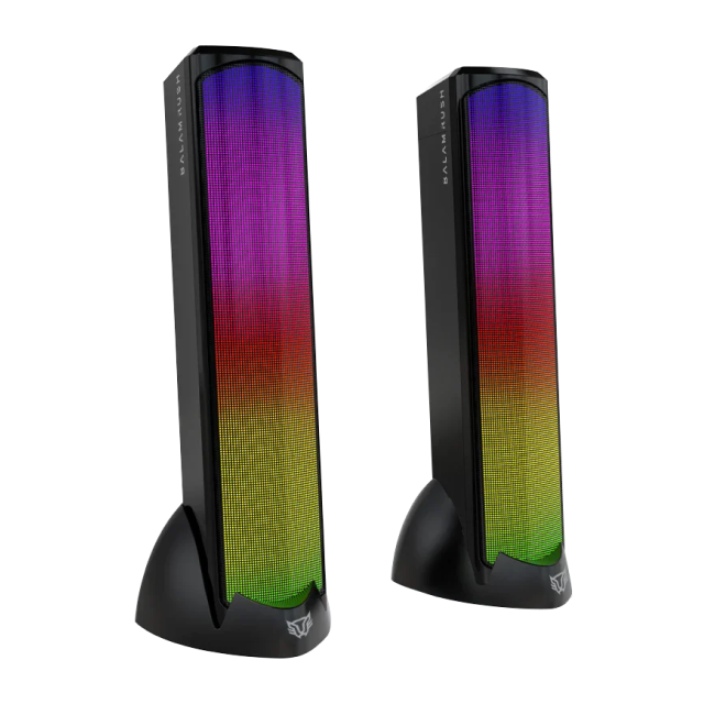 Bocinas Balam Rush Glimm Tower BG575 | 10W RMS | Conexión Bluetooth 2.4 Ghz / Jack 3.5mm | Alimentación USB-C | 3 Modos de RGB | Color Negro | BR-936972