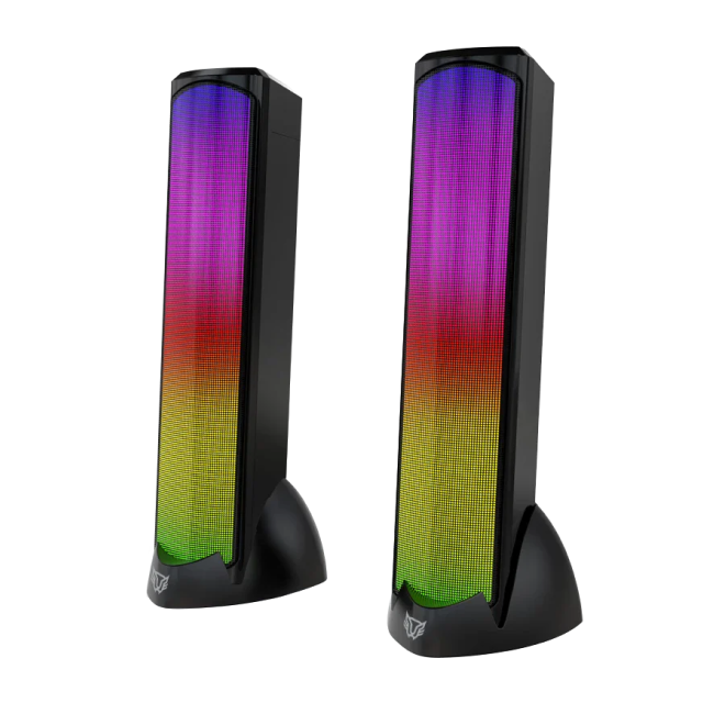 Bocinas Balam Rush Glimm Tower BG575 | 10W RMS | Conexión Bluetooth 2.4 Ghz / Jack 3.5mm | Alimentación USB-C | 3 Modos de RGB | Color Negro | BR-936972