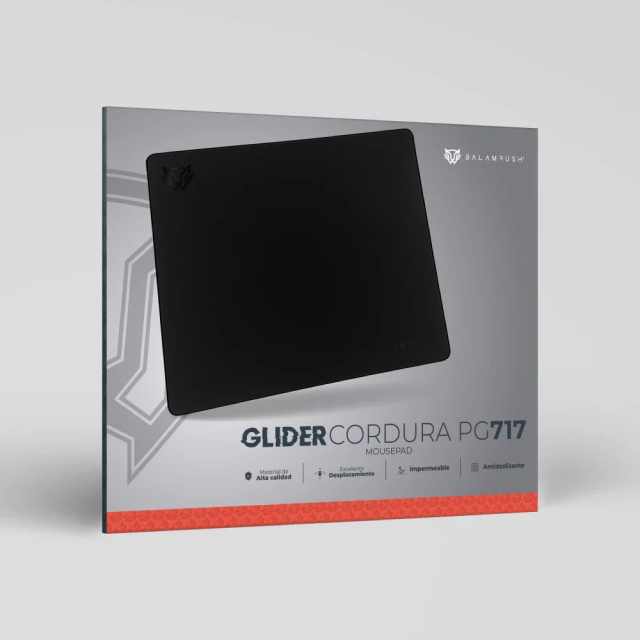 Mousepad Gamer Balam Rush Glider Cordura PG717 | 450 x 360 x 3 mm | Impermeable | Base Antideslizante | Negro | BR-937474