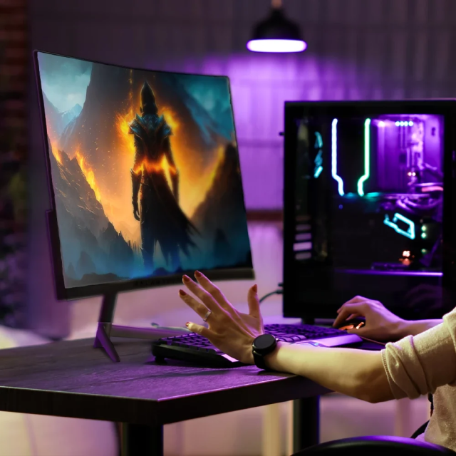 Monitor Gamer Curvo Balam Rush Ultra Earth II MGX27C | 27" | 1920 x 1080 (FHD) | VA | 180 Hz | 1 ms | 1800R | FreeSync / G-Sync | HDMI 1.4 / DisplayPort 1.2 / USB-C / Jack 3.5mm | Negro | BR-938273
