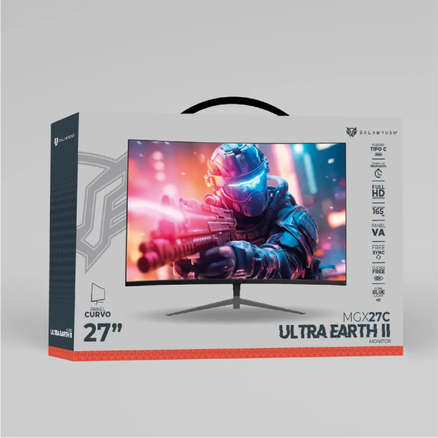 Monitor Gamer Curvo Balam Rush Ultra Earth II MGX27C | 27" | 1920 x 1080 (FHD) | VA | 180 Hz | 1 ms | 1800R | FreeSync / G-Sync | HDMI 1.4 / DisplayPort 1.2 / USB-C / Jack 3.5mm | Negro | BR-938273