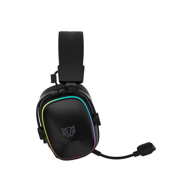Diadema Gamer Inalámbrica Balam Rush Aeon Expert HS1100 | Micrófono Desmontable | Diseño Over Ear | Hasta 30 Horas de Batería | 2.4 GHz / Bluetooth 5.3 / 3.5 mm | PC / Móvil / Consolas | RGB | Negro | BR-938501