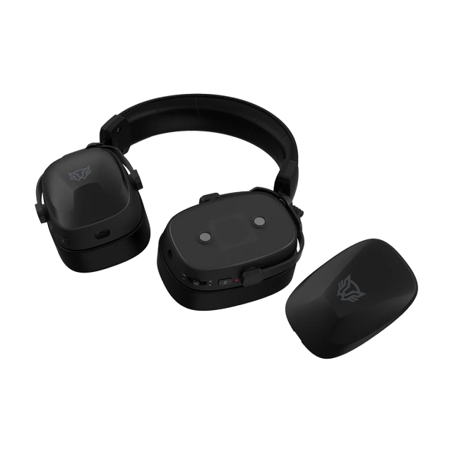 Diadema Gamer Inalámbrica Balam Rush Aeon Expert HS1100 | Micrófono Desmontable | Diseño Over Ear | Hasta 30 Horas de Batería | 2.4 GHz / Bluetooth 5.3 / 3.5 mm | PC / Móvil / Consolas | RGB | Negro | BR-938501
