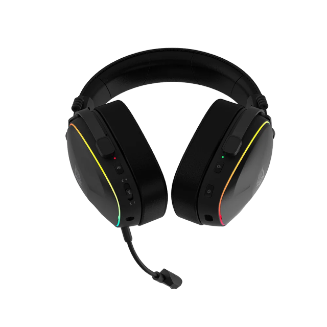 Diadema Gamer Inalámbrica Balam Rush Aeon Expert HS1100 | Micrófono Desmontable | Diseño Over Ear | Hasta 30 Horas de Batería | 2.4 GHz / Bluetooth 5.3 / 3.5 mm | PC / Móvil / Consolas | RGB | Negro | BR-938501