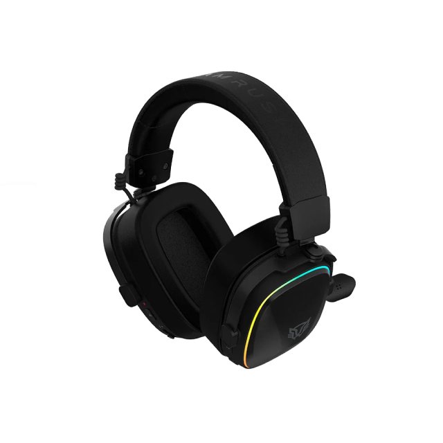 Diadema Gamer Inalámbrica Balam Rush Aeon Expert HS1100 | Micrófono Desmontable | Diseño Over Ear | Hasta 30 Horas de Batería | 2.4 GHz / Bluetooth 5.3 / 3.5 mm | PC / Móvil / Consolas | RGB | Negro | BR-938501
