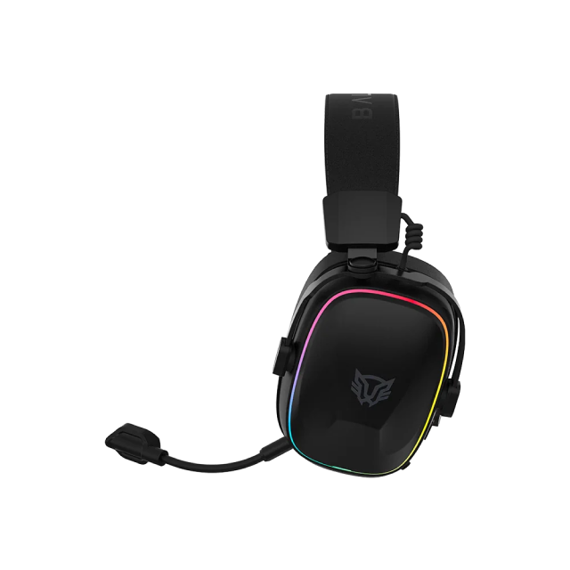 Diadema Gamer Inalámbrica Balam Rush Aeon Expert HS1100 | Micrófono Desmontable | Diseño Over Ear | Hasta 30 Horas de Batería | 2.4 GHz / Bluetooth 5.3 / 3.5 mm | PC / Móvil / Consolas | RGB | Negro | BR-938501