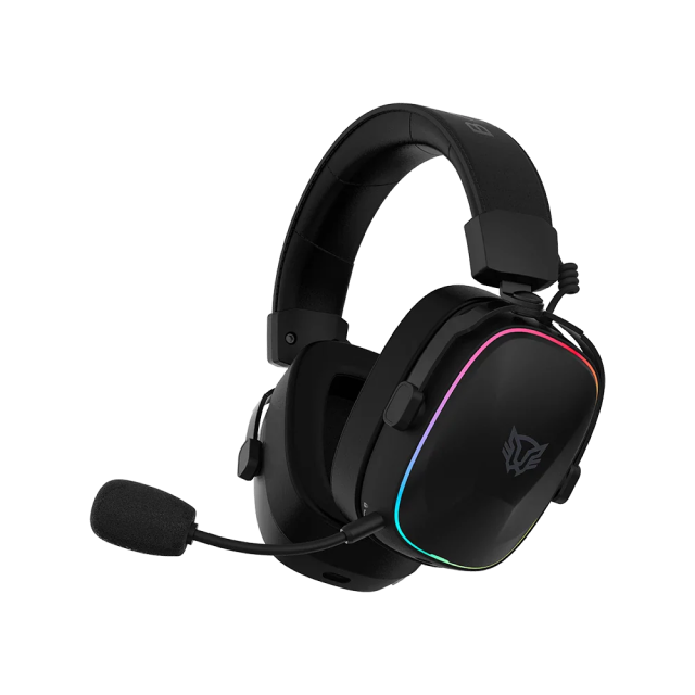 Diadema Gamer Inalámbrica Balam Rush Aeon Expert HS1100 | Micrófono Desmontable | Diseño Over Ear | Hasta 30 Horas de Batería | 2.4 GHz / Bluetooth 5.3 / 3.5 mm | PC / Móvil / Consolas | RGB | Negro | BR-938501