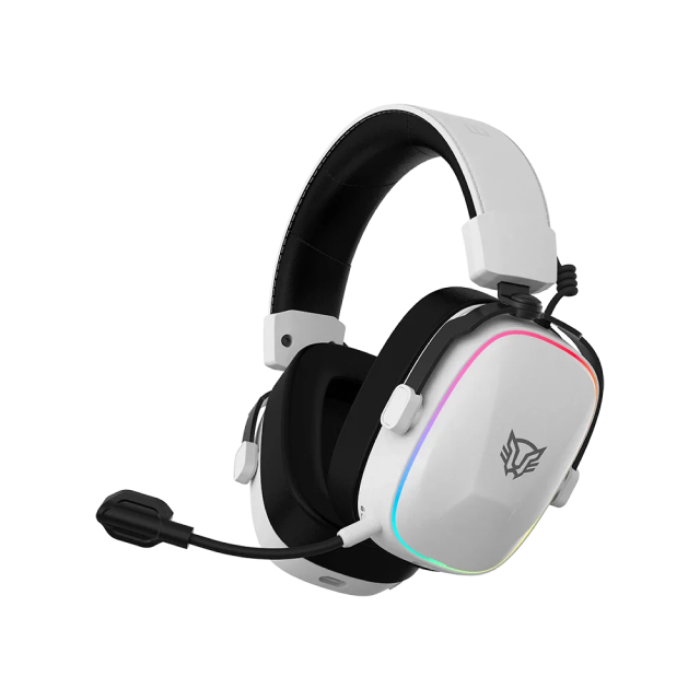 Diadema Gamer Inalámbrica Balam Rush Aeon Expert HS1100 | Micrófono Desmontable | Diseño Over Ear | Hasta 30 Horas de Batería | 2.4 GHz / Bluetooth 5.3 / 3.5 mm | PC / Móvil / Consolas | RGB | Blanco | BR-938518