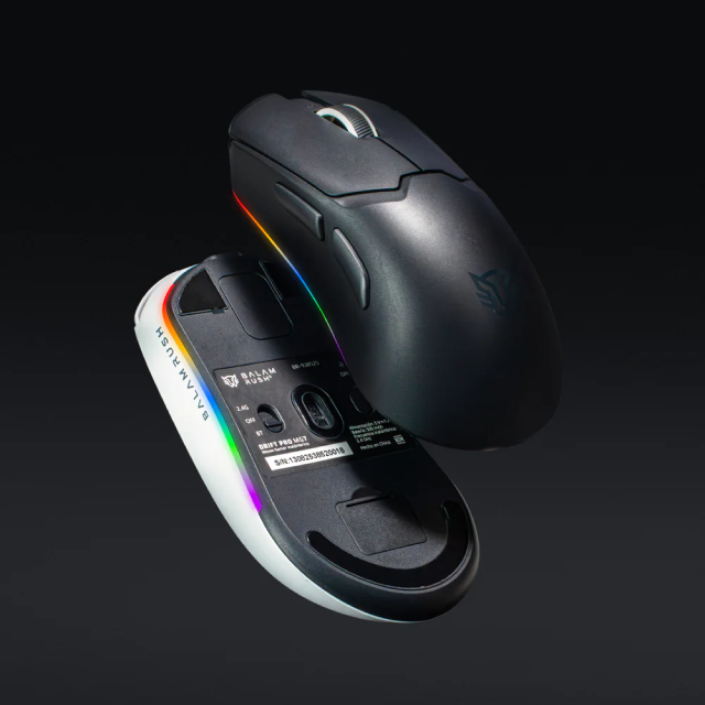 Mouse Gamer Inalámbrico Balam Rush Drift Pro MG7 | Hasta 50 Horas de Batería | Hasta 26,000 DPI | Sensor Óptico PAW3395 | 70 g | 5 Botones | 2.4GHz / Bluetooth 5.3 / USB-C | RGB | Negro | BR-938525