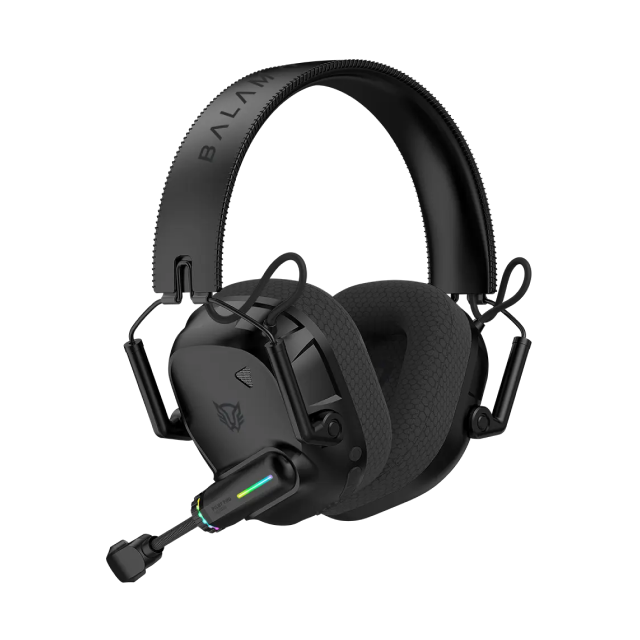 Diadema Gamer Inalámbrica Balam Rush Pilot Pro HS808 | Micrófono Fijo | Diseño Over Ear | Hasta 60 Horas de Batería | 2.4 GHz / Bluetooth 5.3 | PC / Móvil / Consolas | RGB | Negro | BR-938587