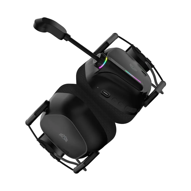 Diadema Gamer Inalámbrica Balam Rush Pilot Pro HS808 | Micrófono Fijo | Diseño Over Ear | Hasta 60 Horas de Batería | 2.4 GHz / Bluetooth 5.3 | PC / Móvil / Consolas | RGB | Negro | BR-938587