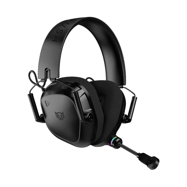 Diadema Gamer Inalámbrica Balam Rush Pilot Pro HS808 | Micrófono Fijo | Diseño Over Ear | Hasta 60 Horas de Batería | 2.4 GHz / Bluetooth 5.3 | PC / Móvil / Consolas | RGB | Negro | BR-938587