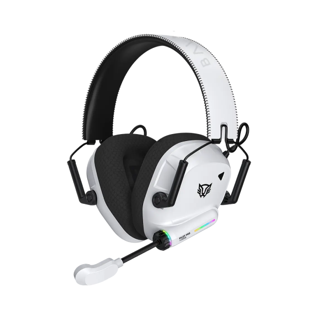 Diadema Gamer Inalámbrica Balam Rush Pilot Pro HS808 | Micrófono Fijo | Diseño Over Ear | Hasta 60 Horas de Batería | 2.4 GHz / Bluetooth 5.3 | PC / Móvil / Consolas | RGB | Blanco | BR-938594