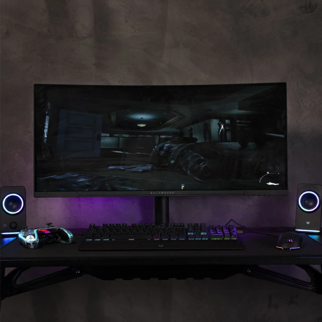 Monitor Curvo Balam Rush Extreme Earth MGX34C | 34" | 3440 x 1440 (WQHD) | VA | 144 Hz | 1 ms | 1500R | FreeSync | HDMI 2.1 / DisplayPort 1.4 / Jack 3.5 mm | RGB | Negro | BR-938655