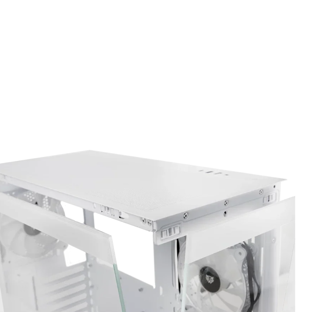 Gabinete Balam Rush Tank Super 9200 TB | Media Torre | ATX / Micro ATX / Mini ITX | 2 x USB A / 1 x USB C | Incluye 3 Ventiladores ARGB | Cristal Templado Panorámico | Blanco | BR-938730