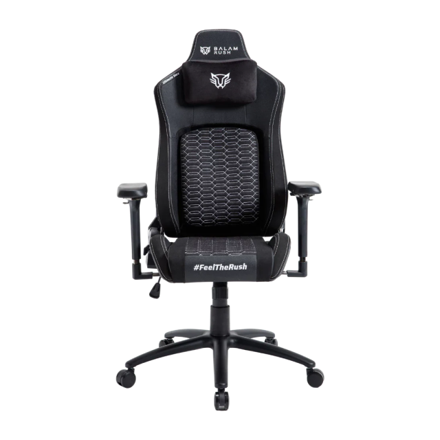 Silla Gamer Balam Rush Ultimate Max U3 | Hasta 150 kg | Poliuretano / Tela / Espuma de Alta Densidad | Reposabrazos 4D / Reposacabezas | Negro | BR-940511