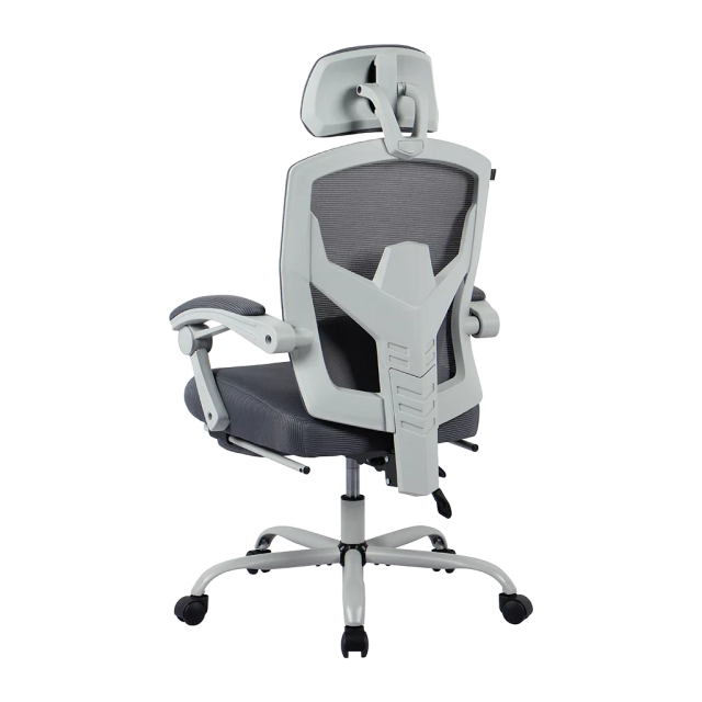 Silla Gamer Balam Rush Bolt Nou W | Hasta 130 kg | Material Textil Transpirable | Cojín Lumbar / Reposapies | Gris / Blanco | BR-940559