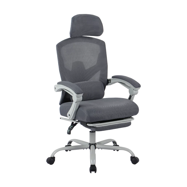 Silla Gamer Balam Rush Bolt Nou W | Hasta 130 kg | Material Textil Transpirable | Cojín Lumbar / Reposapies | Gris / Blanco | BR-940559