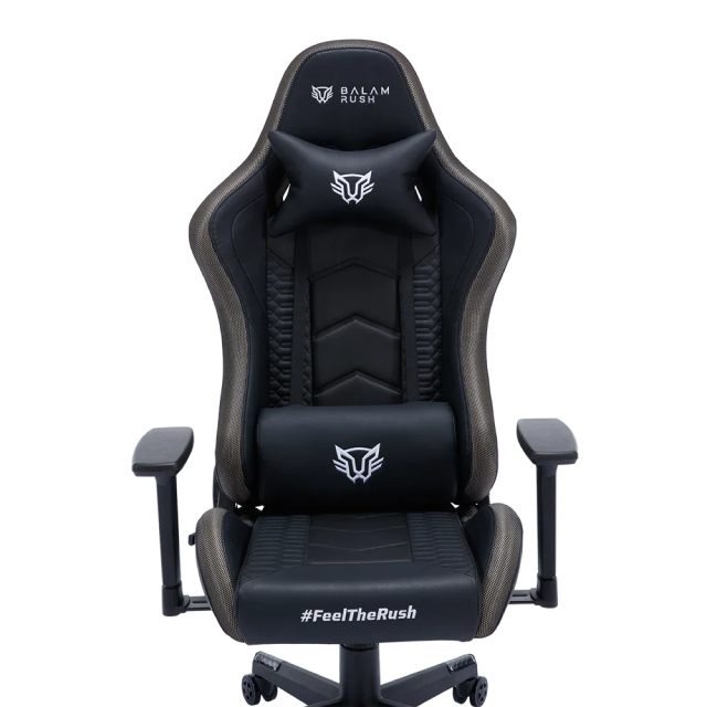 Silla Gamer Balam Rush Lightning Rush V2 | Hasta 150 kg | Vinil / Espuma de Alta Densidad | Reposabrazos 4D / Reposacabezas / Cojín Lumbar | RGB | Negro | BR-940566