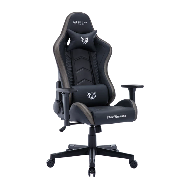 Silla Gamer Balam Rush Lightning Rush V2 | Hasta 150 kg | Vinil / Espuma de Alta Densidad | Reposabrazos 4D / Reposacabezas / Cojín Lumbar | RGB | Negro | BR-940566