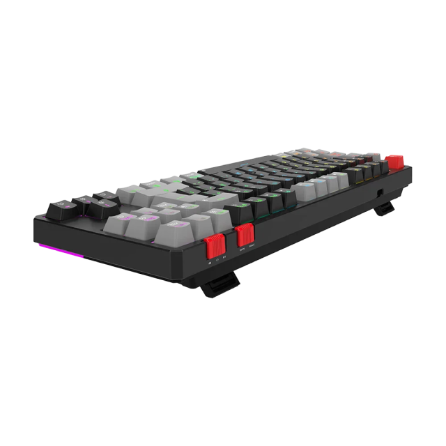 Teclado Gamer Mecánico Inalámbrico Balam Rush Level Pro GK990 | 80% | Switch Red | Teclas Multimedia | 2.4 GHz / Bluetooth 5.0 / Cable | Español | RGB | Negro / Gris | BR-940672