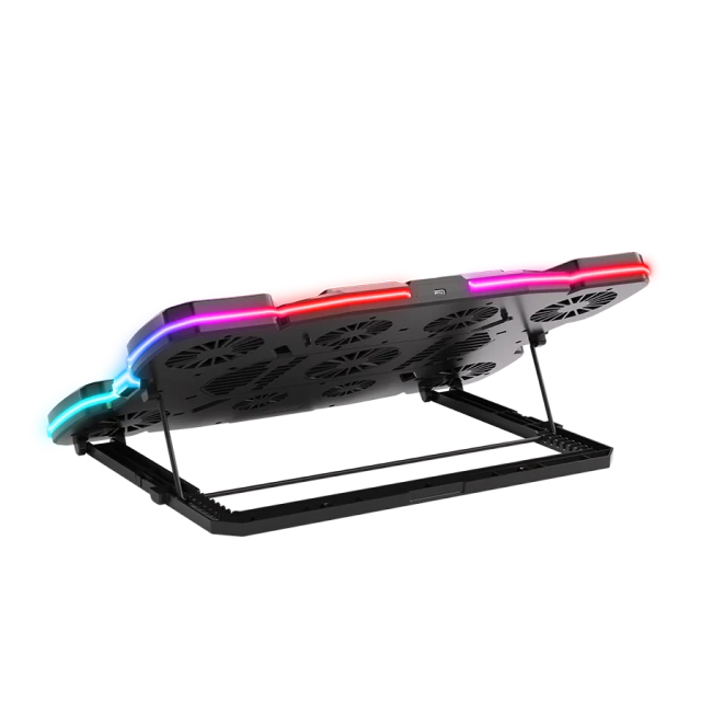 Base Enfriadora para Laptop Acteck Balam Rush Eolox Cryotech EF780 | Laptops de Hasta 17″ | 9 Ventiladores | Placa Termoeléctrica | Hasta 3000 RPM | RGB | Aluminio | BR-941112