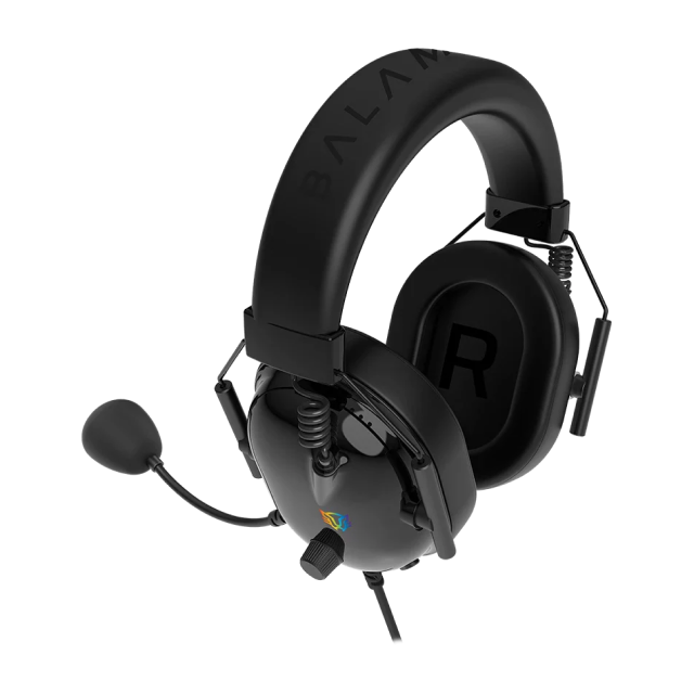 Diadema Alámbrica Balam Rush Aviator Level HA757 | Micrófono Omnidireccional | Sonido Estéreo | Jack 3.5 mm / USB-A | PC / Dispositivos Móviles / Consolas | RGB | Negro | BR-941167