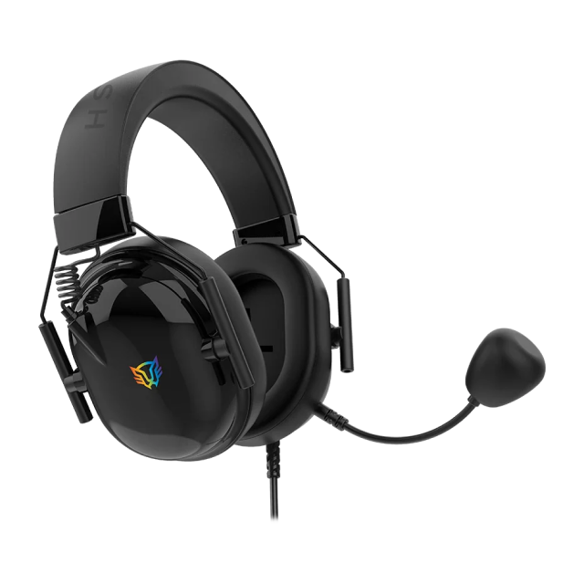 Diadema Alámbrica Balam Rush Aviator Level HA757 | Micrófono Omnidireccional | Sonido Estéreo | Jack 3.5 mm / USB-A | PC / Dispositivos Móviles / Consolas | RGB | Negro | BR-941167