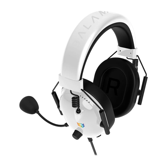Diadema Alámbrica Balam Rush Aviator Level HA757 | Micrófono Omnidireccional | Sonido Estéreo | Jack 3.5 mm / USB-A | PC / Dispositivos Móviles / Consolas | RGB | Blanco | BR-941174