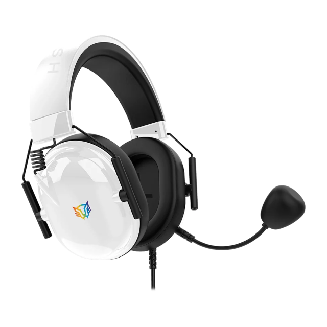 Diadema Alámbrica Balam Rush Aviator Level HA757 | Micrófono Omnidireccional | Sonido Estéreo | Jack 3.5 mm / USB-A | PC / Dispositivos Móviles / Consolas | RGB | Blanco | BR-941174