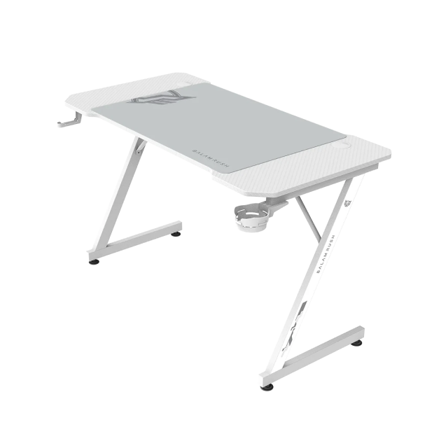 Escritorio Gamer Balamrush Olympus Spot MRX4000 | 120 x 60 cm  | Hasta 100Kg | Porta Vasos/Headset | Incluye mousepad | Color Blanco | BR-941426
