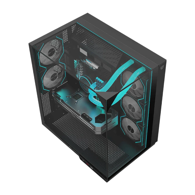 Gabinete Balam Rush TANK MAJESTIC 7600 | Midi-Tower | ATX / Micro-ATX / Mini-ITX | USB 2.0 / USB 3.0 | Sin Fuente | 5 Ventiladores Instalados | Negro | BR-941495