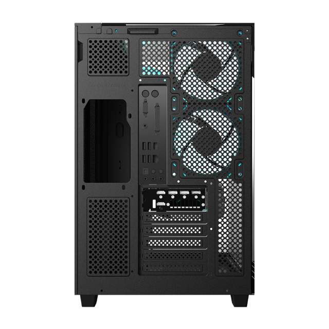 Gabinete Balam Rush TANK MAJESTIC 7600 | Midi-Tower | ATX / Micro-ATX / Mini-ITX | USB 2.0 / USB 3.0 | Sin Fuente | 5 Ventiladores Instalados | Negro | BR-941495