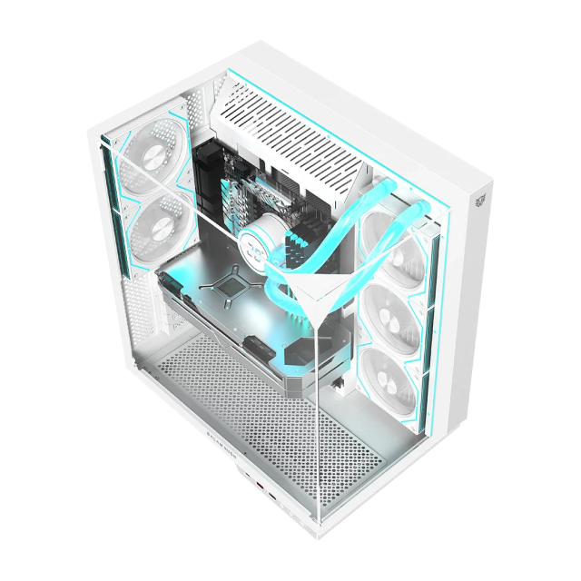 Gabinete Balam Rush TANK MAJESTIC 7600 | Midi-Tower | ATX / Micro-ATX / Mini-ITX | USB 2.0 / USB 3.0 | Sin Fuente | 5 Ventiladores Instalados | Blanco | SKU BR-941501