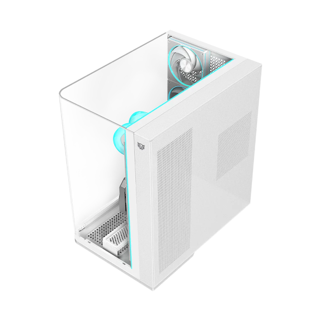 Gabinete Balam Rush Tank Expert Curve 7800 | Media Torre | ATX / Micro-ATX / Mini-ITX | USB-C / USB 3.0 / USB 2.0 | Cristal Templado Curvo | Doble Cámara | Incluye 5 Ventiladores ARGB | Blanco | BR-941563