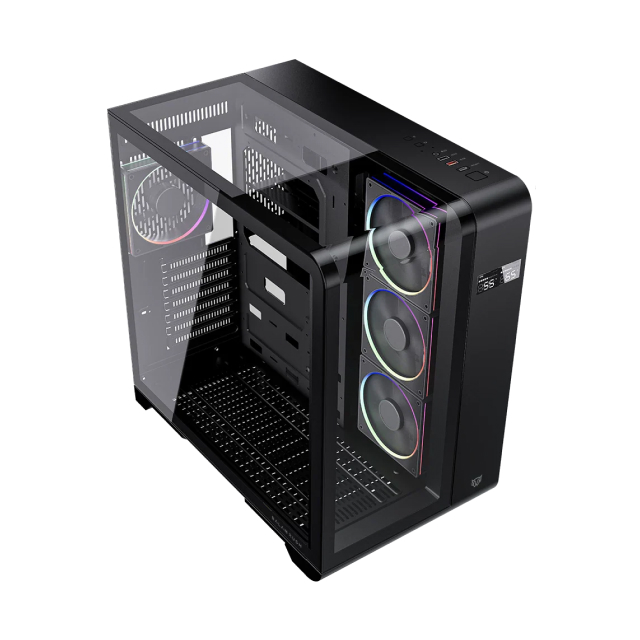 Gabinete Balam Rush Tank Expert Curve 7400 | Mid-Tower | ATX / Micro-ATX / ITX | USB 2.0 / 3.0 | 4 Ventiladores Incluidos | Sin Fuente | Negro | BR-941594