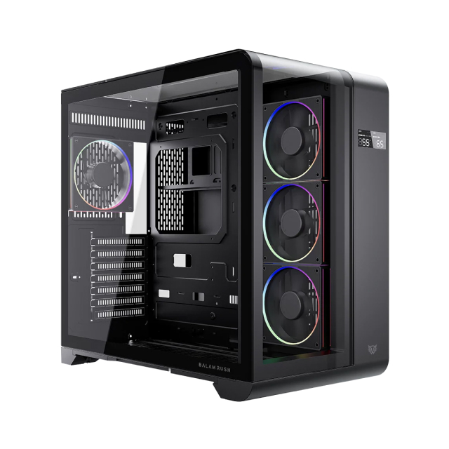 Gabinete Balam Rush Tank Expert Curve 7400 | Mid-Tower | ATX / Micro-ATX / ITX | USB 2.0 / 3.0 | 4 Ventiladores Incluidos | Sin Fuente | Negro | BR-941594