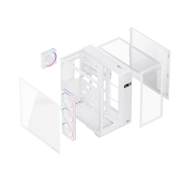Gabinete Balam Rush Tank Expert Curve 7400 | Mid-Tower | ATX / Micro-ATX / ITX | USB 2.0 / 3.0 | 4 Ventiladores Incluidos | Sin Fuente | Blanco | BR-941600