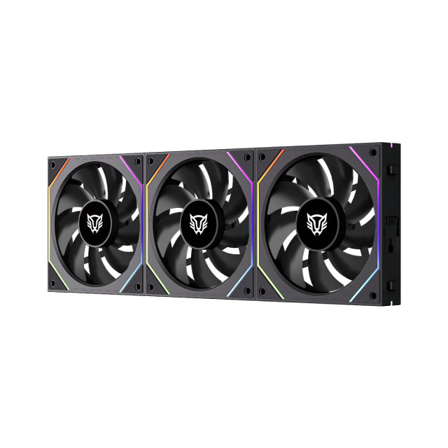 Kit de 3 Ventiladores Balam Rush Eolox Link EXL95 | Daisy-Chain | 120 mm | 800 - 1800 RPM | 4 Pines | ARGB | Negro | BR-942089
