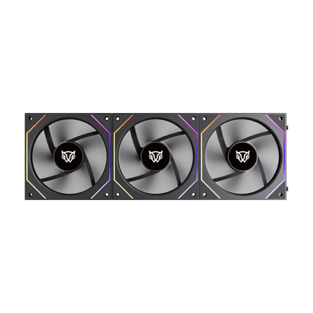 Kit de 3 Ventiladores Balam Rush Eolox Link EXL95 | Daisy-Chain | 120 mm | 800 - 1800 RPM | 4 Pines | ARGB | Negro | BR-942089