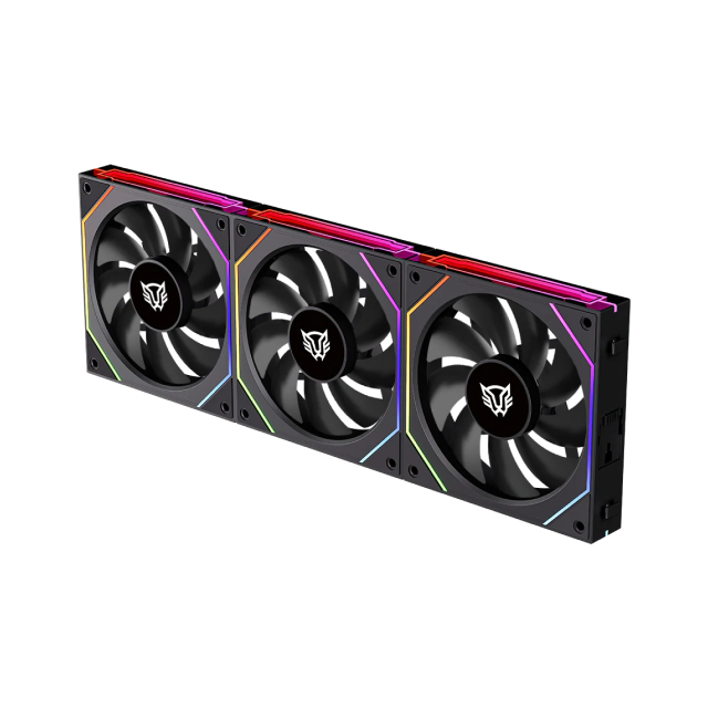 Kit de 3 Ventiladores Balam Rush Eolox Link EXL95 | Daisy-Chain | 120 mm | 800 - 1800 RPM | 4 Pines | ARGB | Negro | BR-942089