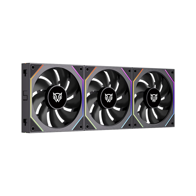 Kit de 3 Ventiladores Balam Rush Eolox Link EXL95 | Daisy-Chain | 120 mm | 800 - 1800 RPM | 4 Pines | ARGB | Negro | BR-942089