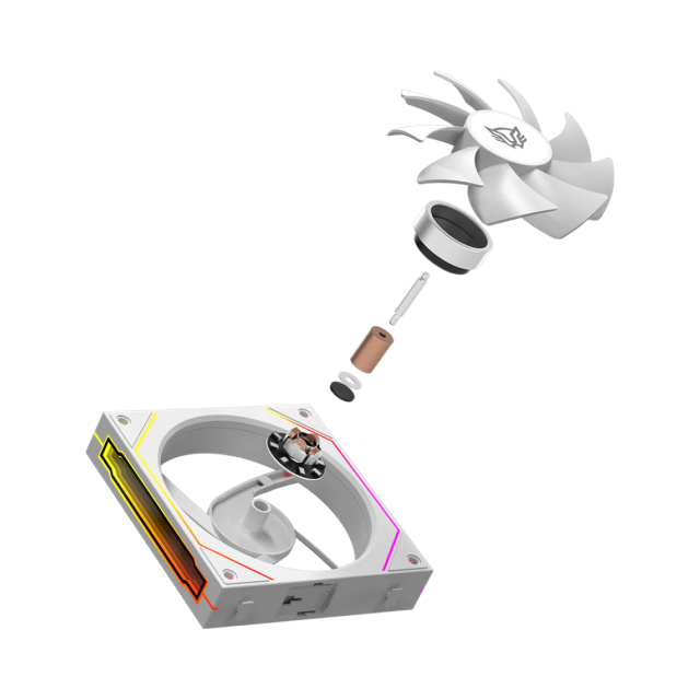 Kit de 3 Ventiladores Balam Rush Eolox Link EXL95 | Daisy-Chain | 120 mm | 800 - 1800 RPM | 4 Pines | ARGB | Blanco | BR-942096