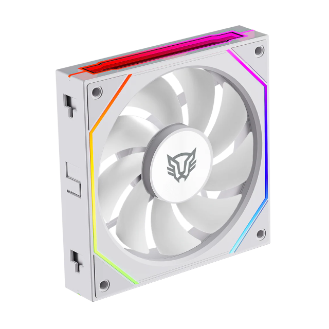 Kit de 3 Ventiladores Balam Rush Eolox Link EXL95 | Daisy-Chain | 120 mm | 800 - 1800 RPM | 4 Pines | ARGB | Blanco | BR-942096
