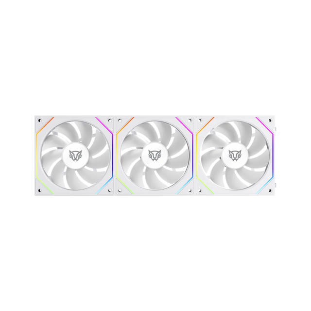 Kit de 3 Ventiladores Balam Rush Eolox Link EXL95 | Daisy-Chain | 120 mm | 800 - 1800 RPM | 4 Pines | ARGB | Blanco | BR-942096