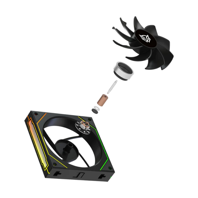 Kit 3 Ventiladores Balam Rush Daisy-Chain | Aspas Invertidas | 120 mm | 800 a 1800 RPM | 4 Pines | ARGB | Negro | BR-942102
