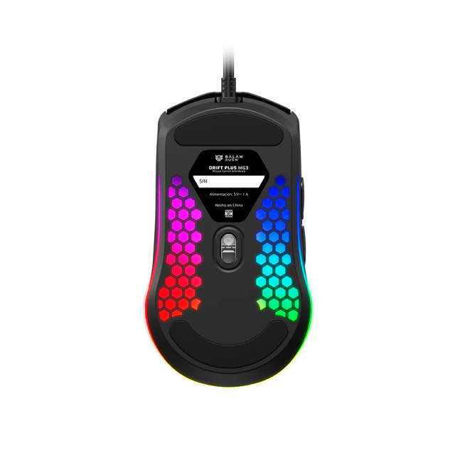 Mouse Gamer Alámbrico Balam Rush Drift Plus MG3 | 800 a 7,200 DPI | Sensor Óptico Instant 725F | 70 g | 6 Botones | RGB | Negro | BR-943512
